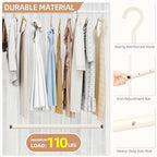 STORAGE MANIAC Adjustable Closet Rod Hanging Clothes Heavy Duty Closet Extender Hanging Rod Space-Saving Clothes Hanging Bar Double Closet Hanging Rod Hanging Closet Organizer Closet Bar,2 Pack White - style: 2 Pack White