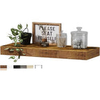 QEEIG Floating Shelf for Wall Bathroom Shelves Bedroom Kitchen Living Room Farmhouse Small Book Shelf 16 inch Set of 1, Brown (015-BN1) - color: A. Brown, size: 1pc