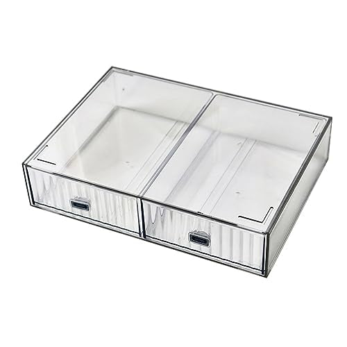 Desk Drawer Organizer, Stackable Office Supplies Desk Organizer, Plastic Plastic Storage Drawer, Desk Grocery Organizer For Stationery/Office Supplies (Clear, 2-Compartment) - color: Clear, size: 2drawers