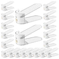Adjustable Slot Organizer for Pairs of Shoes, Space Saver, Double Deck Riser Rack, Closet Organizer (Clear, 20 Pack) - size: 20 Pack