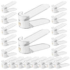 Adjustable Slot Organizer for Pairs of Shoes, Space Saver, Double Deck Riser Rack, Closet Organizer (Clear, 20 Pack) - size: 20 Pack