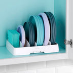 YouCopia StoraLid Food Container Lid Organizer for Kitchen Cabinet Storage with 5 Adjustable Dividers, 10.5''D × 13.4''W × 3.3''H, Large Classic Edition, White - size: Large Classic