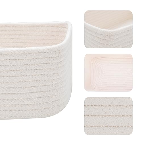 MiniArk Small Storage Baskets for Organizing | Closet Organizer Bins | Shelf Toy Basket | Woven Rope Baskets | Cube Decorative Box | Shallow Basket | 11.5x7.5x4.7” | 3 Packs Off White - color: Off White, size: 3pcs-L11.5xW7.5xH4.7"