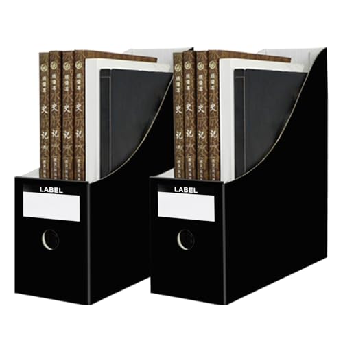 Limitliho Magazine Holde, Magazine File Holder for Home, Office, Desk, 10.6'' H×10.2'' L ×3.5''W Magazine Storage Box (Black, 2 Pack) - color: Black, size: 2 Pack