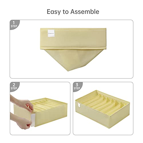 4 Packs T-shirt Drawer Organizers for Clothing,8 Grids Compartment Wardrobe Storage Box, Washable Clothes Organizer for Folded Clothes, Legging, Silk Scarve-Beige - color: Beige, size: 8 GRIDS-SMALL SIZE