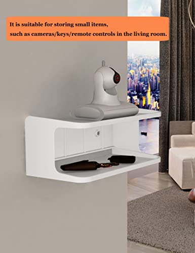 Bedside Shelf Accessories Organizer for Bedroom Bedside Wall Organizer Universal Bedside Shelf Wall Mount for Glasses/Remote/Earphone/Cell Phone and More (White) - color: White
