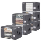 YGEOMER Bedding Storage 90L Blanket Storage Bags 6 Pack Large Foldable Heavy Duty Clothes Containers for Closet, Clothing, Comforters, Bedding, Bed Sheets, Pillows and Toys Organizers - size: 90L
