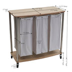 Household Essentials 3-Bag Laundry Sorter, Washable Linen Laundry Bags, 3-Load Capacity, Versatile, Light Ash - style: Laundry Sorter