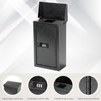 xydled Wall-Mounted Key Drop Box with Combination Lock, Metal Mailbox, Indoor&Outdoor Storage Box, Hanging Secured Postbox, for Home & Business Use, 5.5X 3.0X 9.8 inch, Black - style: Combination