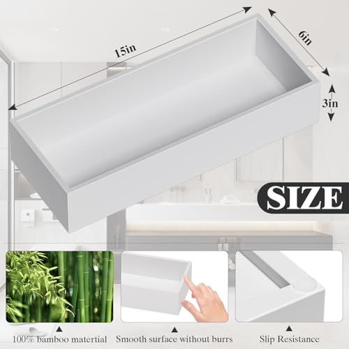 ZHWS Toilet Paper Basket, Bathroom Basket, Toilet Tank Tray for Storage Toiletries, Back of Toilet Organizer, Bathroom Vanity Tray for Makeup, Decorative Tray, Toilet Tank Basket 15" x 6" x 3 White - color: White, size: 15" x 6" x 3"