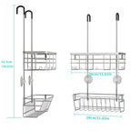 HapiRm Hanging Shower Caddy Organizer - No Drilling Shower Organizer with Inclined Shelf, Rustproof & Waterproof 304 Stainless Steel Bathroom Caddy - Silver - color: Silver-Inclined Shelf