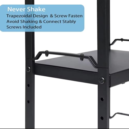 DABOS Expandable Kitchen Countertop Shelf Organizer, Black, Adjustable Height and Length, Metal Steel, 2-Pack