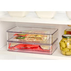 iDesign Kitchen Binz BPA-Free Plastic Stackable Organizer Box with Lid - 7.26" x 10.75" x 2.37", Clear