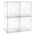 Sorbus Acrylic Storage Containers - 4 Pack, Stackable Storage Bins Set for Bathroom Organization - Clear Acrylic Drawer Organizers - Makeup Case Pull-Out Drawers (7.6’’ Tall) - size: 4 Pack, 7.6’’ Tall