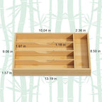 Bamboo Utensil Organizer for Kitchen Drawers, Utensil Tray and Cutlery Silverware Holder,Wood Drawer Dividers with 5 Slots - size: 5 Slots