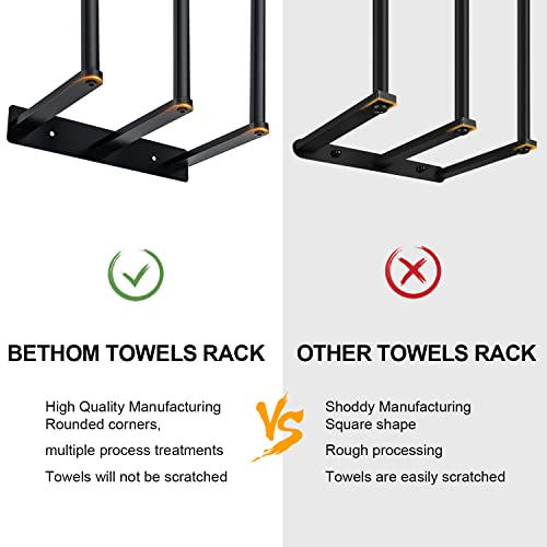 Towel Racks for Bathroom, 30 Inch Towel Rack for Rolled Towels, Wall Mounted Towel Rack for Small Bathroom, Modern Bath Towel Holder for Space Saving, Black - color: Black