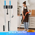 JAMEND CLXP 2-Pack Broom Holder with Heavy Duty Hooks, Upgraded Stainless Steel Mop Hanger. Wall Mount Utility Tool Rack for Kitchen Garden Laundry Garage. Matte Black. - color: 2PCS-Matte Black+Hook