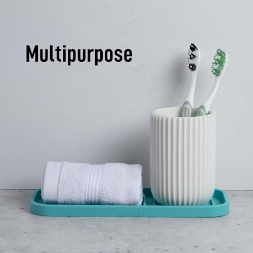 Zulay Kitchen (9x3.5) Silicone Sponge Holder for Kitchen Sink - Flexible Multipurpose Soap Tray Sponge Holder - Sink Organizer Tray for, Bathroom, Makeup, Trinkets & More (Aqua Sky) - color: Aqua Sky, size: Medium (9x3.5)
