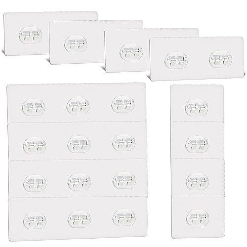 12 Pcs Shower Caddy Adhesive Hooks Replacement Storage Shelf Basket Strips Hook/No Drilling Strong Adhesive & Waterproof Hooks for Bathroom Wall Corner Shelf,Soap Holder,Organizer,Kitchen Racks - color: mix hooks
