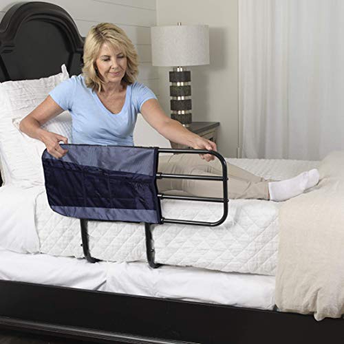 Able Life 4-Pocket Bed Rail Organizer Pouch, Hanging Bedside Caddy with Mesh Pockets for Easy Access Storage, Bedrail Accessory Bag, Compatible with the Able-Life Bedside Extend-A-Rail