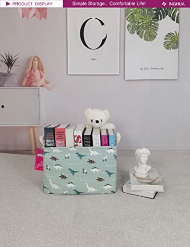 Rectangular Storage Basket Fabric Organizer Bin for Toys,Books,Clothes,Gifts,Pets-Perfect for Home,Office,Nursery,Dorm,Shelf(Rec dinosaur) - color: Rec dinosaur
