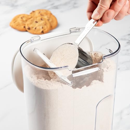 ProKeeper+ Airtight Food Storage Container Set – Clear Plastic Flour and Sugar Canister Set with Magnetic Accessories for Kitchen Organization (White, 9-Piece) - color: White, size: 9-Piece