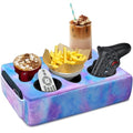Couch Cup Holder Pillow, 5 Hole Couch Drink Holder! Keep Drinks Hand Side and Keep Temp, Prevent Spills and Use Anywhere. Cup Holder for Couch, Bed, Camping, RV, Car, Beach. Violet - color: Violet