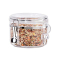 OGGI Clear Canister Airtight 28oz - Clamp Lid & Spoon - Airtight Food Storage Containers, Ideal for Kitchen & Pantry Storage of Bulk, Dry Food Including Flour, Sugar, Coffee, Rice, Tea, Spices & Herbs - size: 28 Fluid Ounces
