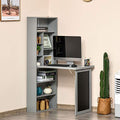 Foldable Wall Mounted Desk with Storage Shelves, Fold Out Convertible Computer Table with Blackboard, Folding Writing Table Workstation for Small Spaces,Home Office (Grey) - color: Grey
