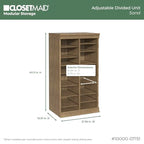 ClosetMaid Modular Adjustable Divided Storage Shelving Unit Organizer, 15.94-Inch D x 40.3-Inch H x 21.38-Inch W, Sand - color: Sand