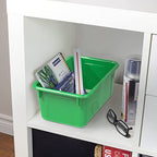 Storex Small Cubby Bins, Pack of 5, 12.2 x 7.8 x 5.1 Inches, Green (62417U05C) - color: Green, style: Bin Only