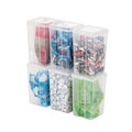 IRIS USA Vertical Plastic Flip Top Storage Containers Bins with Lids for Pantry, Home, Office, Organization, Medium, Stackable Hinged Organizer with Latches, Clear, 6 Pack - size: Medium - 6 Pack