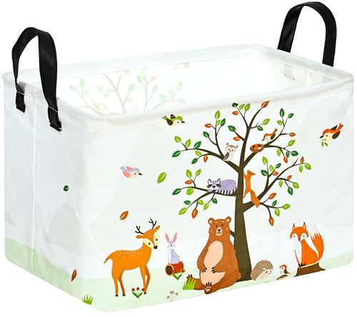 Rec Animals Print Box Hamper Storage Basket Collapsible Organizer Bin Gift Shelf Baskets for Home and Kitchen Storage - color: Bear tree