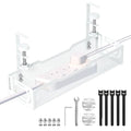 Under Desk Cable Management Tray, No Drill Mesh Desk Cable Tray, Wire Management Tray Cable Management Rack, Wire Organizer and Cable Management Box (White) - color: 1Pack-White (15.3'')