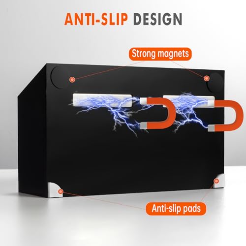 BEYGORM Magnetic Dry Erase Marker Holder for Whiteboard,Non-slip Acrylic Magnet Pen Holder for Fridge Refrigerator,Locker Organizer for Work,Locker Accessories,Pencil Cup for Desk(Black) - color: Black