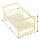 HULISEN Kitchen Sink Sponge Holder, 304 Stainless Steel Kitchen Soap Dispenser Organizer, Countertop Drainer with Removable Tray, not Including Dispenser and Brush, Gold - color: Gold, size: Medium