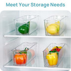 Vtopmart Breastmilk Storage Container 4PCS Set, Clear Freezer and Fridge Organizer Bins, Plastic Storage Bins for Breast Milk, Baby Pouches, Formula, Bottles and Yogurts, 4.3’’ Width, 14.7" Long
