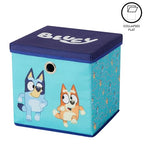 Idea Nuova Bluey Collapsible Fabric Storage Cube,10” Organizer Bin with Lid for Bedroom, Playroom, and Closet - color: Bluey
