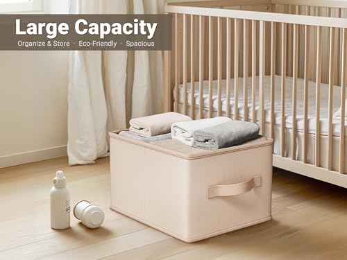 LayerSpace Storage Bins, Fabric Satin Storage Baskets for Shelves, 16.25" L*12" W*10" H Collapsible Storage Bins with Handles for clothes, Closet Baskets and Bins with Handles, Blush Pink, 3-Pack - color: Blush Pink, size: 3pcs-16.25"x12"x10"