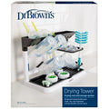 Dr. Brown's Baby Bottle Drying Tower, Stand-Up Countertop Drying Rack with Organized Storage for Baby Essentials, Space Saving Vertical Rack, Black/White - color: Black/White