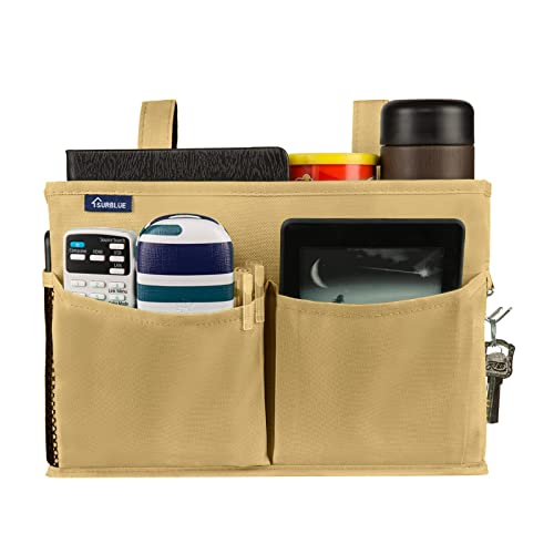 Surblue Bedside Caddy Hanging Organizer Bedside Storage Bag for Bunk and Hospital Beds (Small, Khaki) - color: Khaki, size: Small