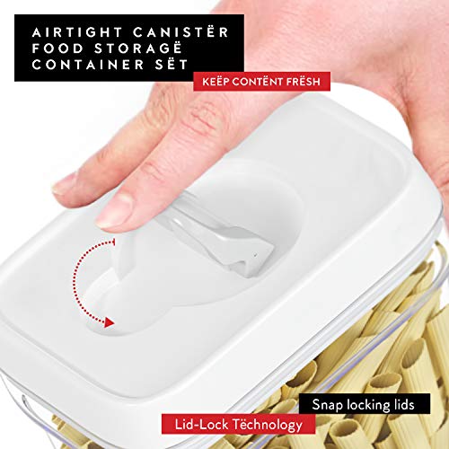 DWËLLZA KITCHEN Airtight Food Storage Containers with White Lids 1.7L - 4 Pc Air Tight Pantry Storage Containers Clear Kitchen Organization and Storage Set BPA-Free - Keeps your Food Fresh & Dry - color: 02 - 1.4 Liters (Set of 4)