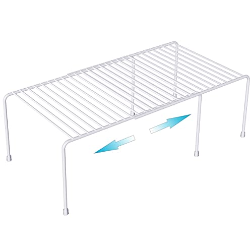 Kitchen Cabinet Organizer and Storage Shelves Expandable Freezer Shelf Organizer Rack with Scratch Resistant Feet for Counter Pantry Dish Spice Cupboards - color: expandable, size: 1 set