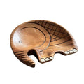 Handcrafted Wooden Elephant Tray – Thai Artisan Carved Decorative Plate, Rustic Boho Elephant Decor for Home, Jewelry & Key Organizer, Coffee Table Accent, 7 Inch
