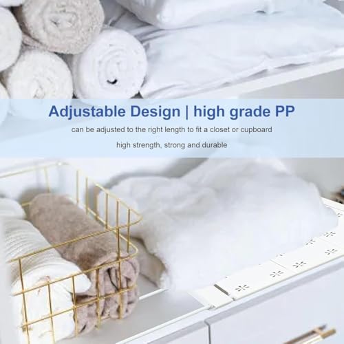 No Drilling Extendable Closet Shelf,Adjustable Metal Layered Separator Shelves DIY Divider Storage Rack for Bedroom Kitchen Wardrobe Cupboard Cabinet,1 Pack (13.8'' Wide,18.9''-31.5'' Long) - size: 18.9''-31.5'' Long