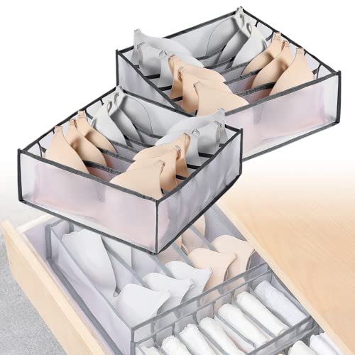 2PC Wardrobe Clothing Organizer Mesh Clothes Storage Organizers,6 Grids Closet Drawer Divides Storage Organization Box for Thin Jeans,T-shirts,Skirts,Dresses,Yoga pants,Jean Organizers for Closet