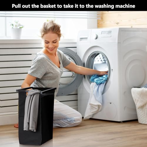 Laundry Hamper with Shelf, Laundry Basket 3 Section, Laundry Sorter, Cloest Storage and Organization, Clothes hamper with Table, for Bathroom, Bedroom, Restroom, Black - size: 33.2 x 13 x 28.4 Inches