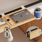 Magheo Bedside Shelf Wood, Foldable Clip-On Bed Shelf for Top Bunk Space Saving Bed Side Table Tray for College Dorm Essentials,Loft Nightstand Organizer Tray with Removable Cup Holder, Hooks - size: Foldable+cup holder/hooks