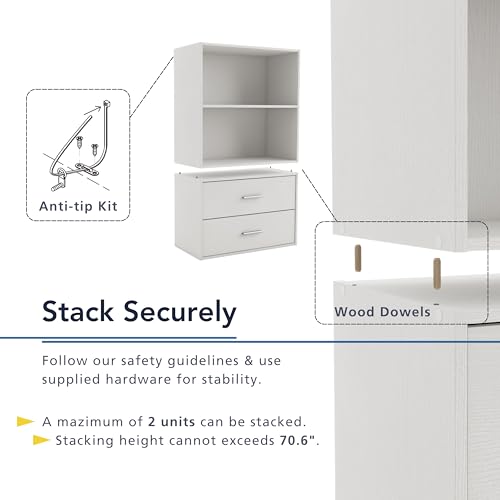 Homes: Inside + Out Apexa 3-Tier Stackable Wood Bookcase with Doors, Cube Storage Organizer Shelves, Small Food Pantry Cabinet, Dorm Teen Room Decor & Bedroom, Home Office, Kitchen, Light Pink - color: Light Pink, size: 3-Tier