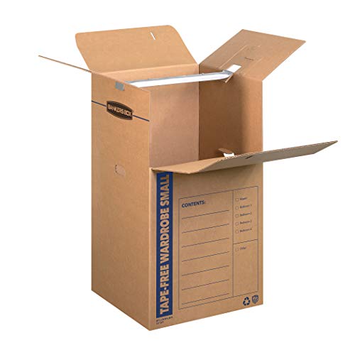 Bankers Box Short Wardrobe Box 3 Pack, Tape-Free Design, 20-in x 20-in x 34-in (7710401) - style: Tape-Free Small